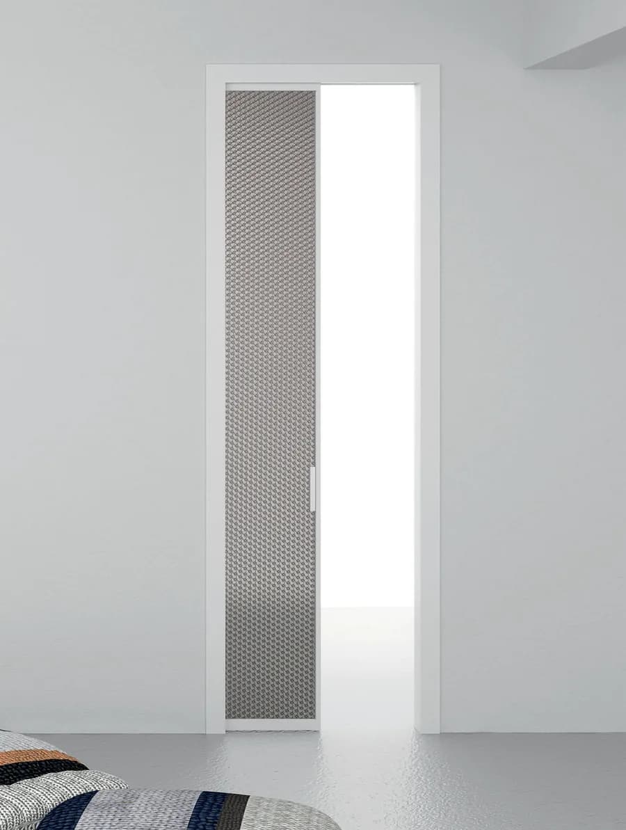 Fos 90 pocket sliding door with a fine honeycomb panel