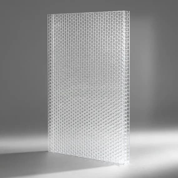 Lightben panel sample, 7 mm clear cylinders, clear glossy finish