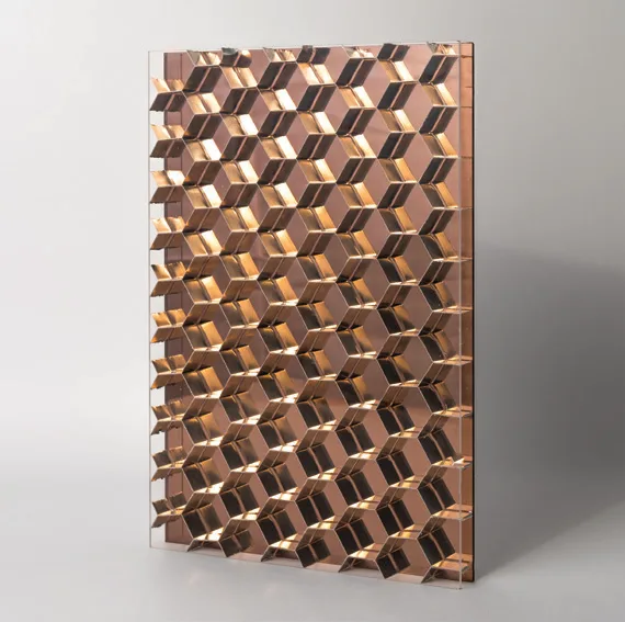 Hexaben Large Mirror panel sample in bronze