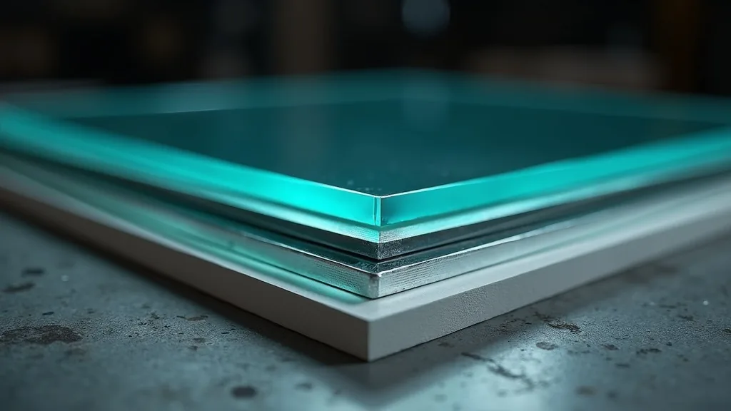 Stacked cut edges of clear acrylic, opaque white acrylic, aluminium composite and white PVC foam sign substrates fanned out on a fabrication bench