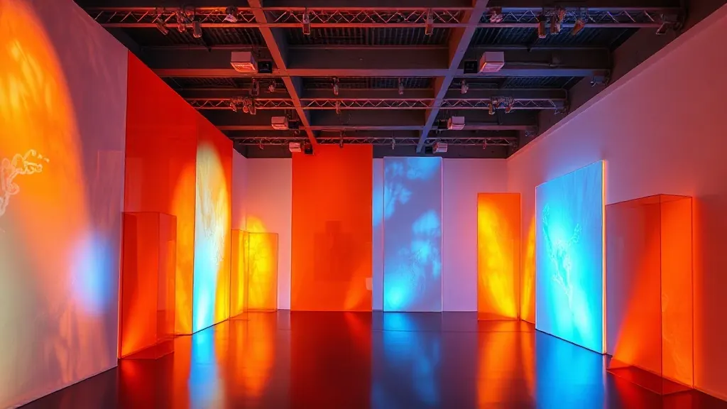 Creative acrylic installation project in Canada - colourful PMMA panels in a modern architectural space