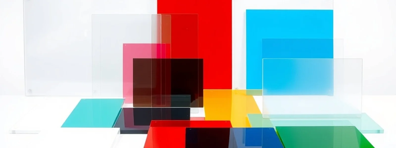 Acrylic sheet range - clear, coloured, mirror, frosted, and white cast acrylic