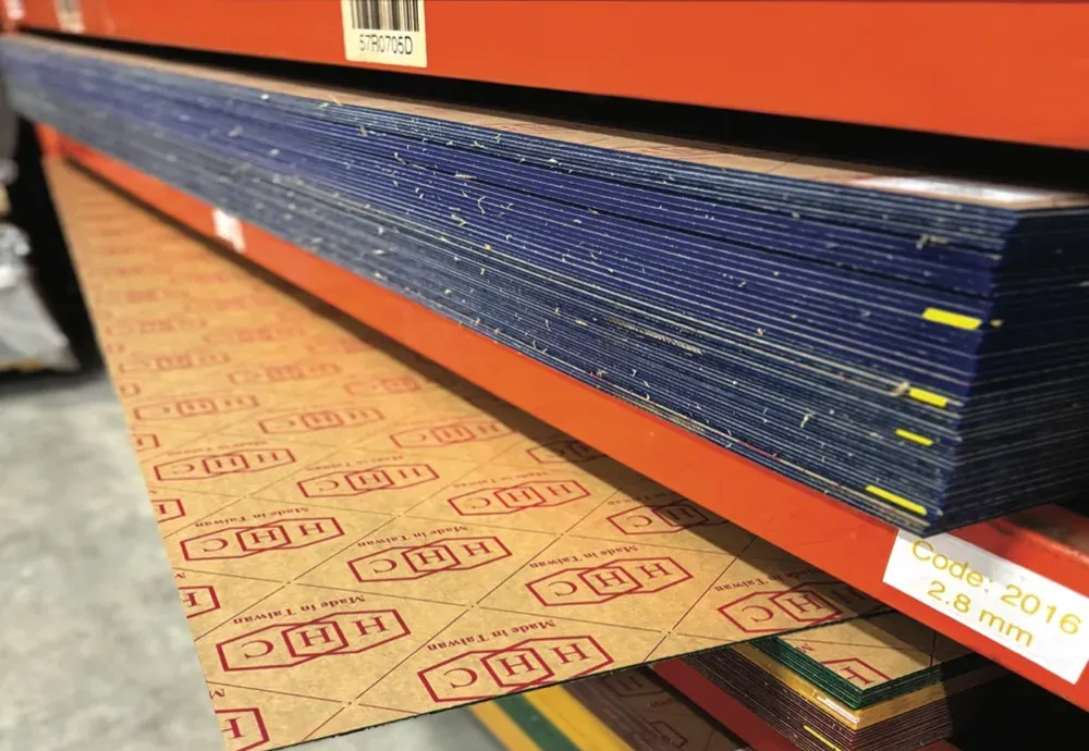 HHC cast acrylic sheets on the racks in our North York warehouse