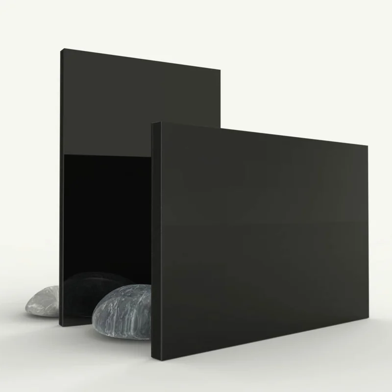 Black cast acrylic sheets — gloss and matte black 4×8 ft