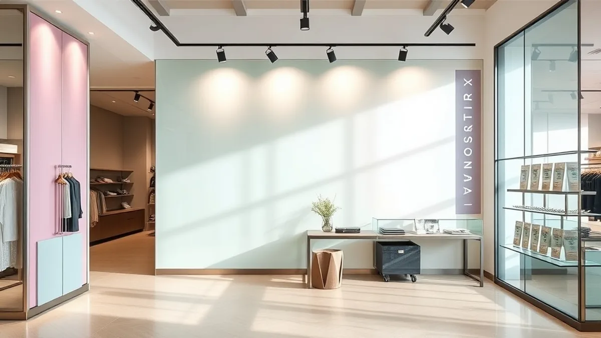 Pastel acrylic panels installed in a modern retail interior