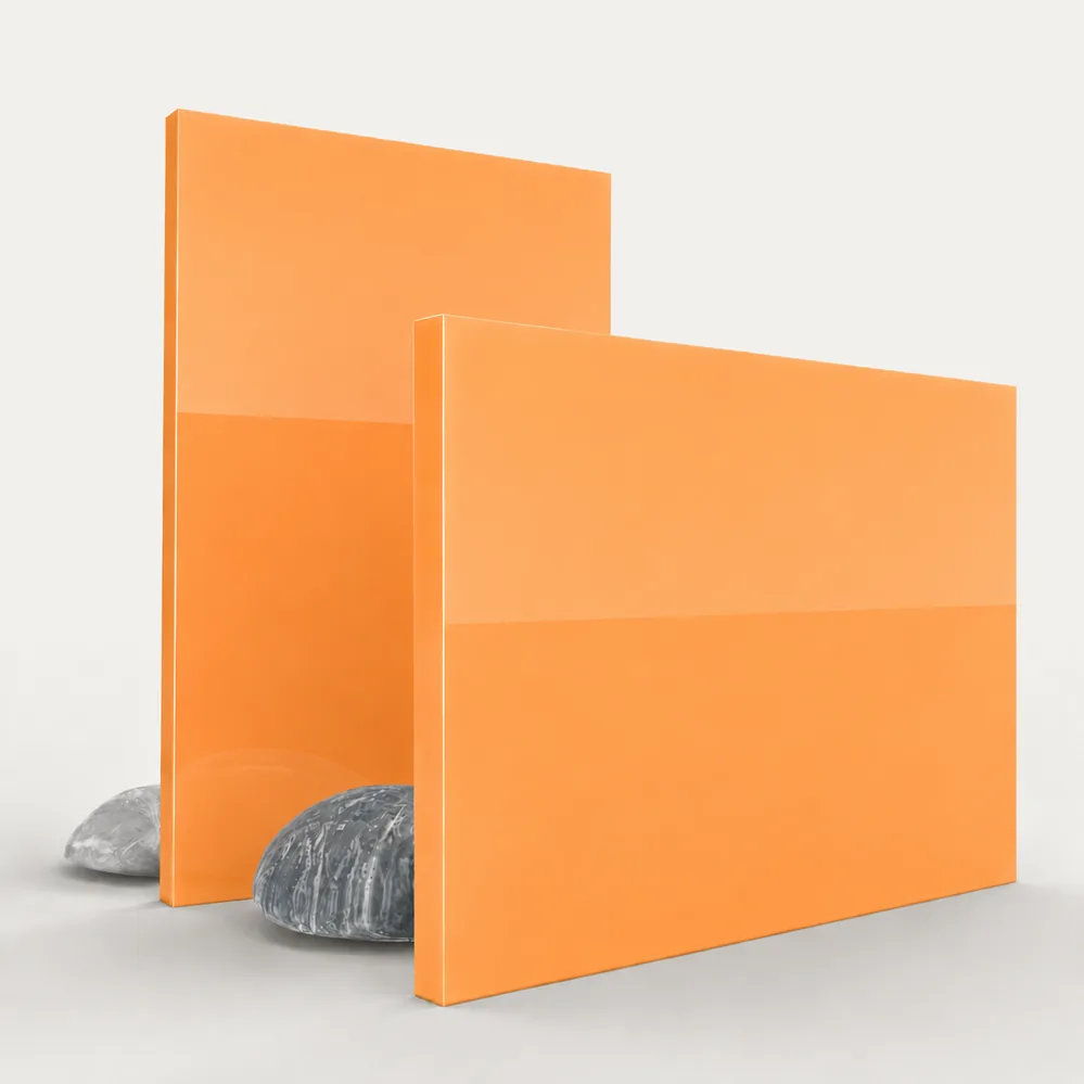 Orange pastel acrylic sheet with a matte finish
