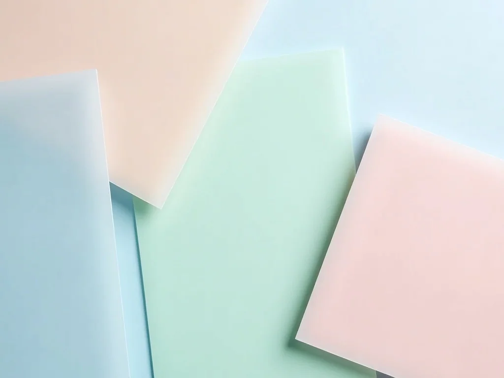Pastel acrylic sheets used as a product photography backdrop