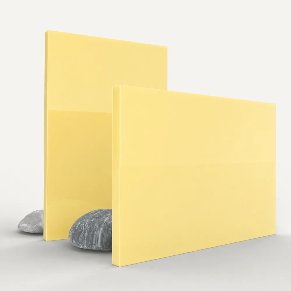 Yellow pastel acrylic sheet with a matte finish