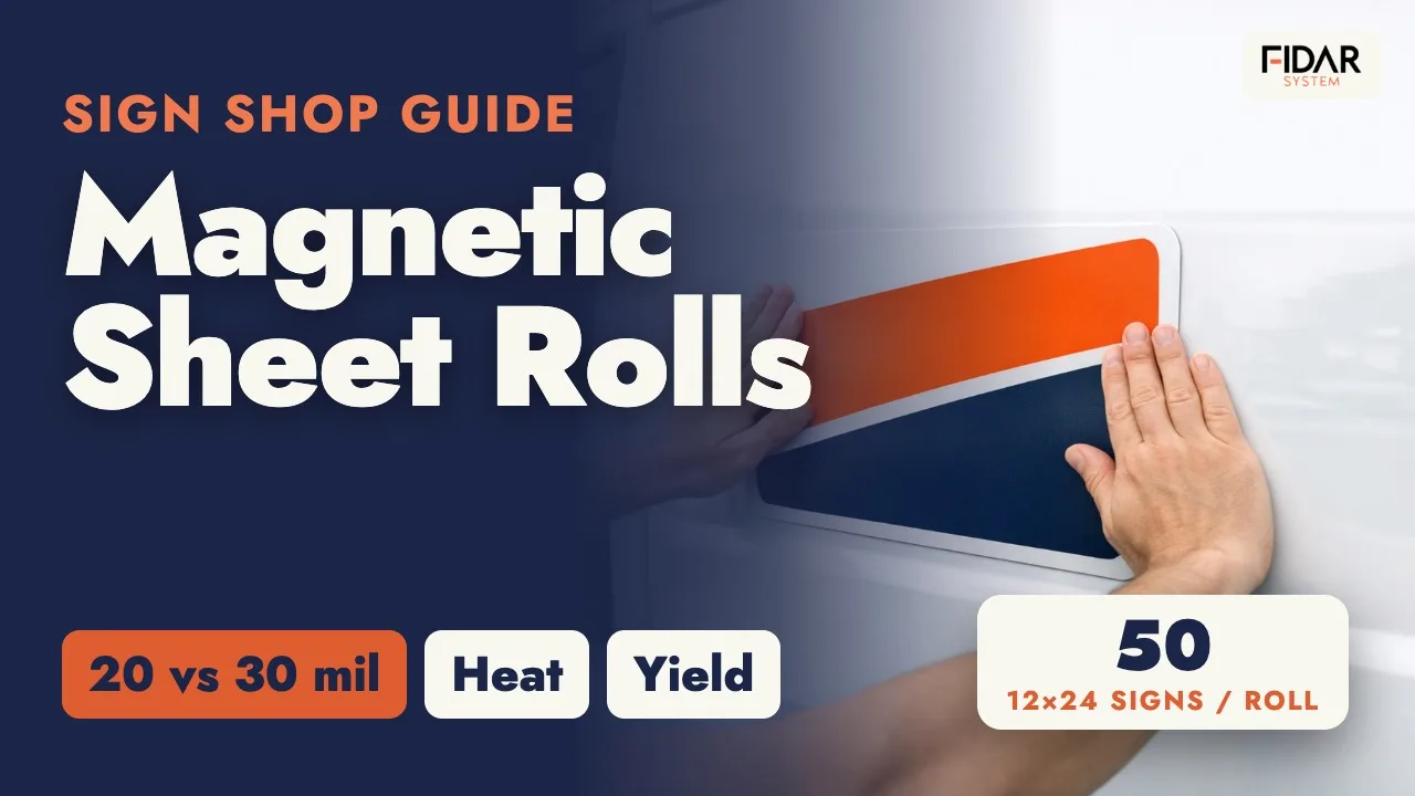 Magnetic Sheet for Sign Shops: 20 vs 30 mil, Lamination & Roll Yield
